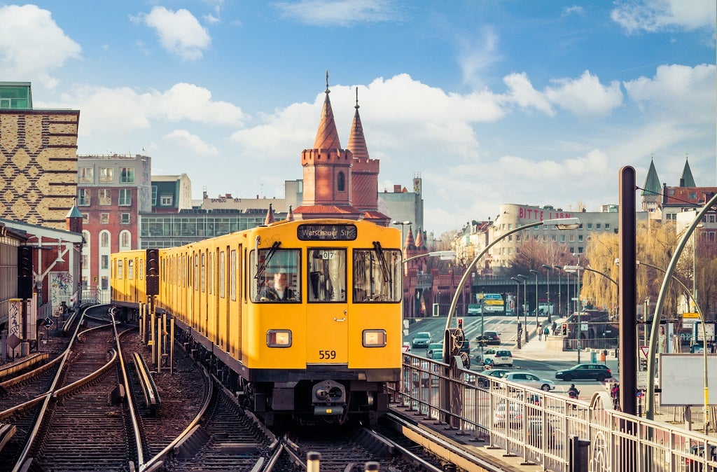 Yellow train in Berlin