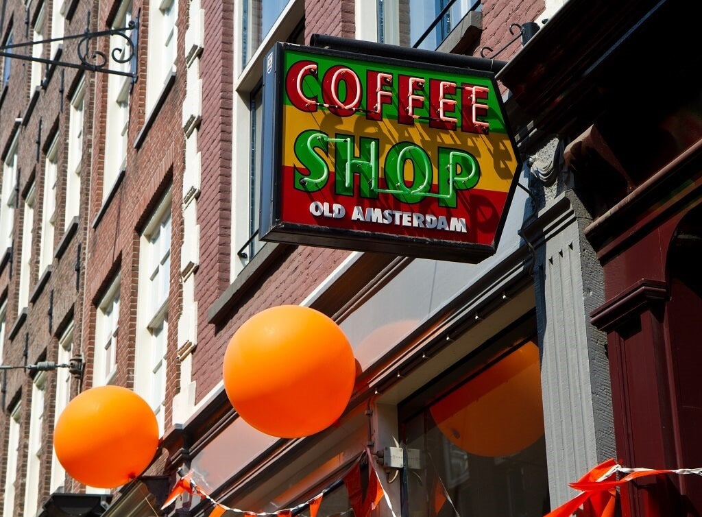 Amsterdam coffee shop street sign