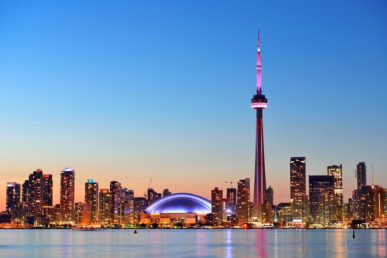 Skyline of Toronto at sunset