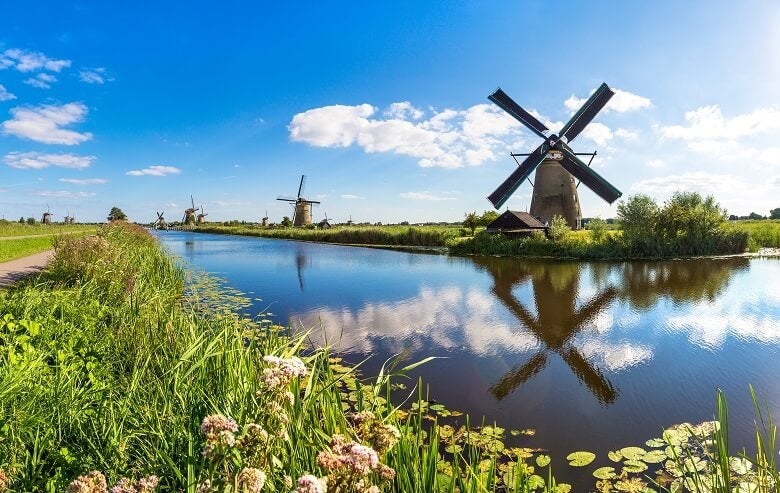 A windmill in the Netherlands