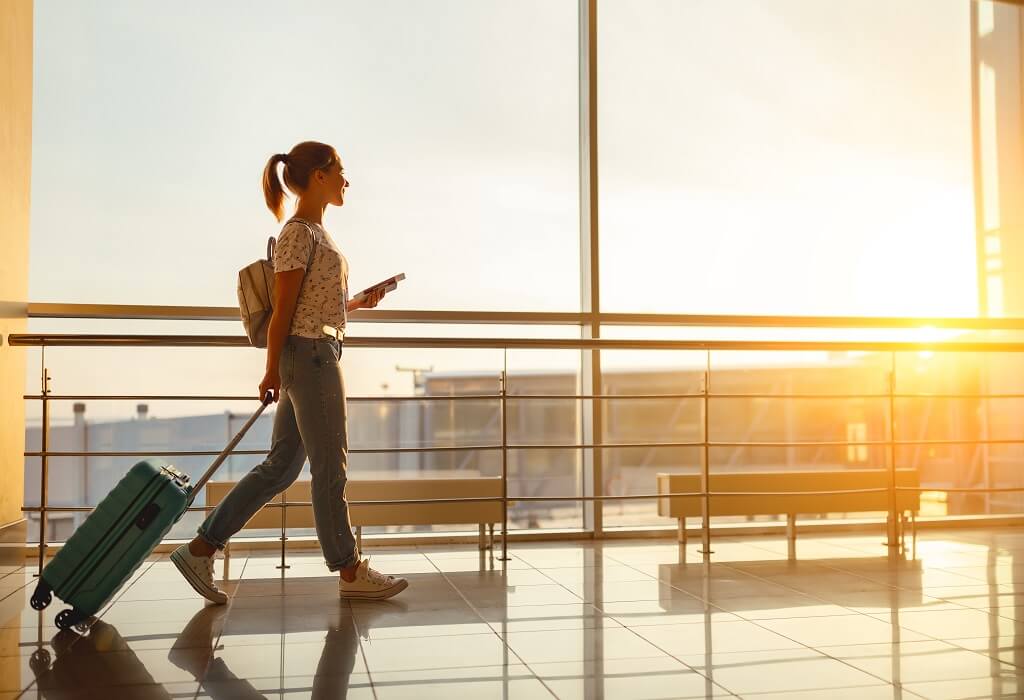 woman in an airport