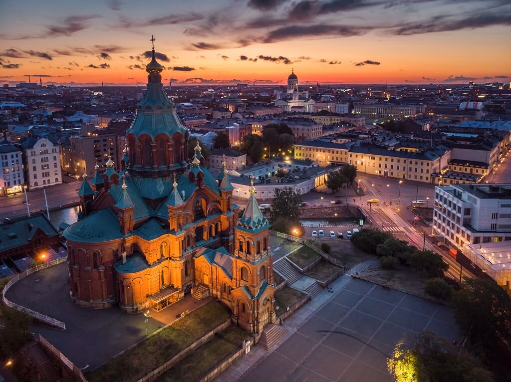 aerial view of Helsinki