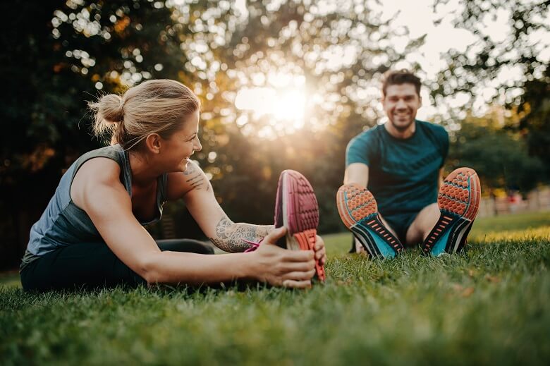 exercising in the park