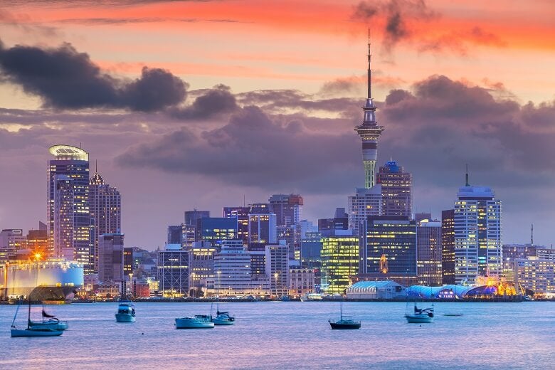 Auckland, New Zealand, at sunset