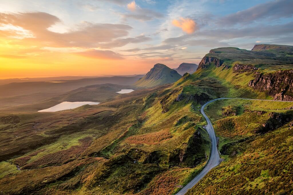 Scottish highlands in morning