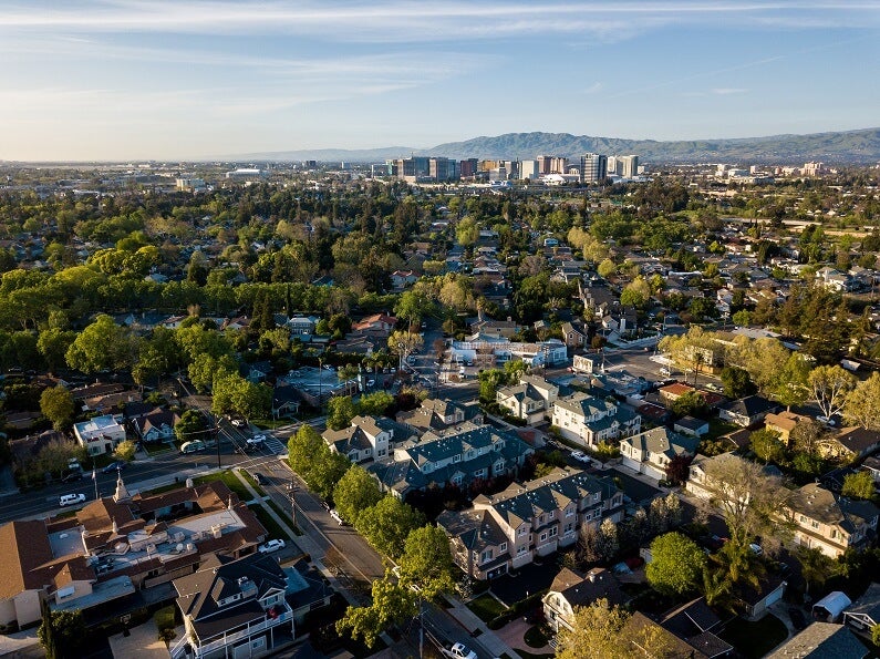 Aerial view of Silicon Valley