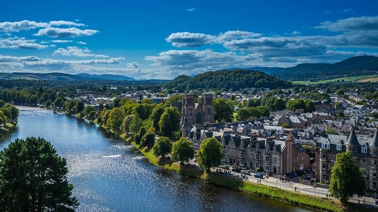 View of Inverness city and River Ness